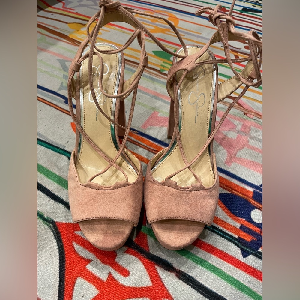 Jessica Simpson Avany Pink Platform Open Toe Heeled Sandal